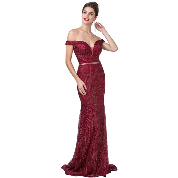 🆕NWT PROM BRIDESMAIDS Off Shoulder Maxi Gown - Picture 1 of 8